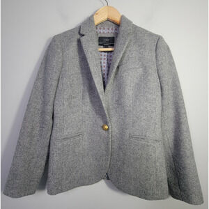 J. Crew Womens 4P Campbell Blazer Wool Gray Tailored Classic